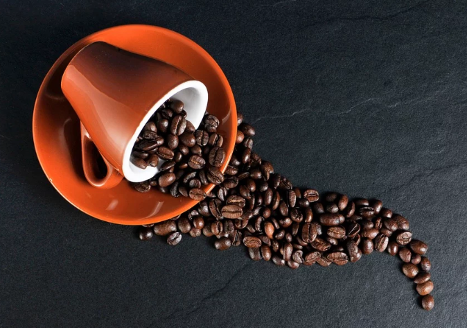 coffee beans in a cup